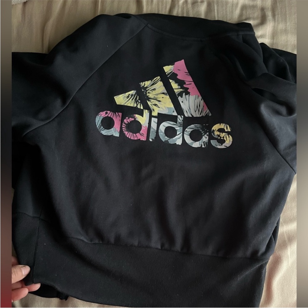 Adidas Black Sweatshirt with Colorful Logo